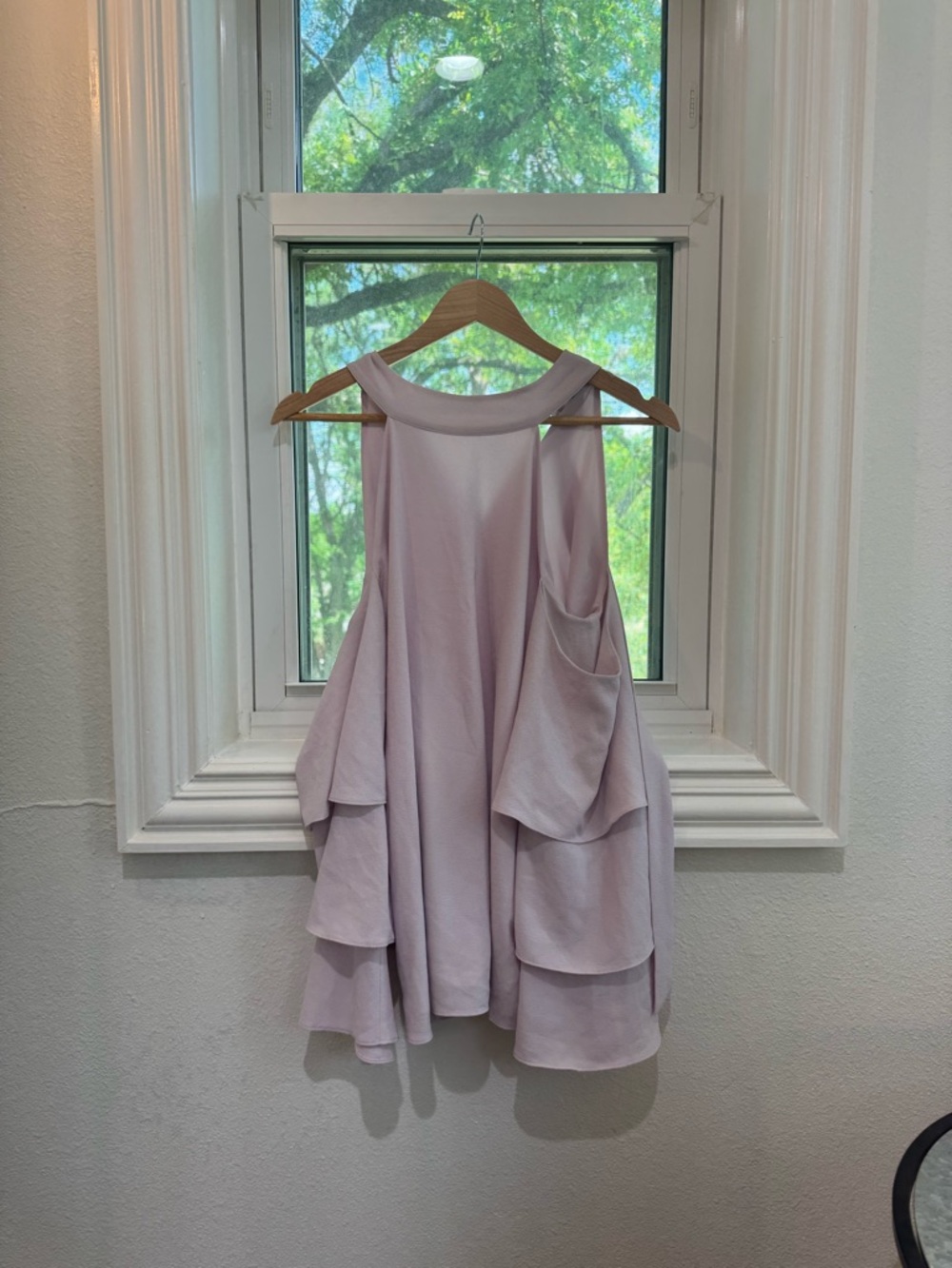 1. State Lilac Ruffle Cold-Shoulder Blouse